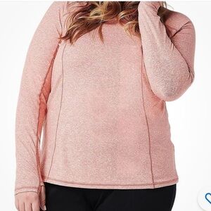 Zuda Athletic Crewneck Pullover Zip Pocket Pink Size Medium